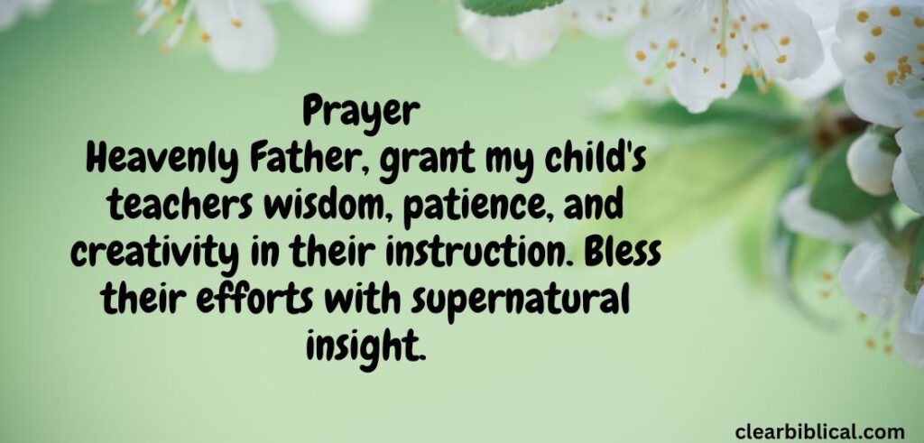 Prayers for Teachers and the Educational Environment